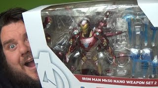 Avengers Endgame S H Figuarts Iron Man Mk 50 Nano Weapon Set 2 Tamashii Nations Action Figure Review