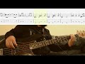 Bee Gees - Night Fever (bass cover with tabs and musical notation)