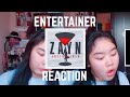 ENTERTAINER BY ZAYN MUSIC VIDEO REACTION || Donna Gido