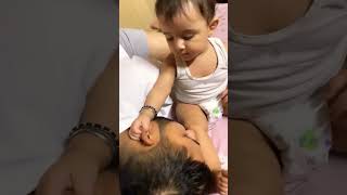 Cute Baby Playing With Father.