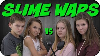 SLIME WARS CHALLENGE || WE ARE THE DAVISES VS TAYLOR AND VANESSA