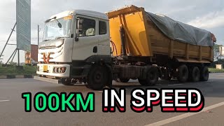 18 Wheeler Tippers Go 100Km In Speed In Nh