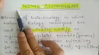 Animal Biotechnology