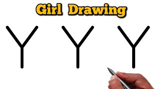 How To Draw A Cute Girl From Letter Y Drawing Girl Tutorial