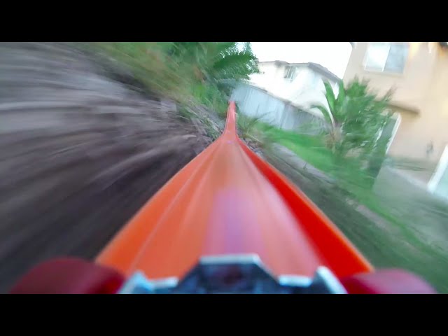 Video Camera On Hot Wheels Toy Car Riding Down Track - Video