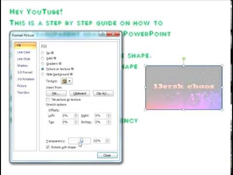 Microsoft PowerPoint step by step transparent images tutorial 2013