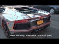 CHROME Lamborghini Aventador MASSIVE Revs! Gumball 3000 2012-Team Winning