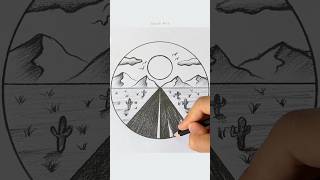 Circle Scenery Drawing #Drawing #Drawingtutorial #Pencilsketch #Satisfying #Art #Circledrawing