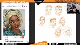 TIPS ON DRAWING FACES | Drawing & Talking | Stream #35
