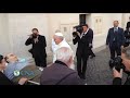 Pope Francis greets paralyzed man who risked all to see him