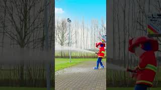 The Kids Play Fireman And Put Out A Burning Tree