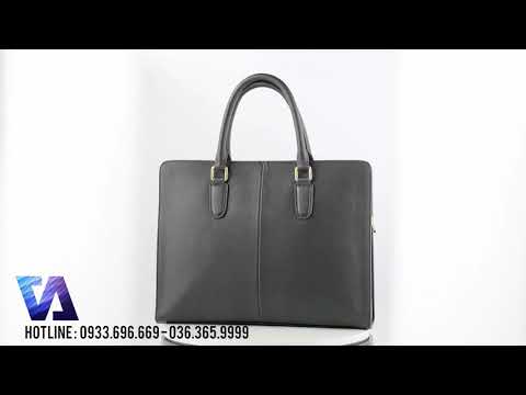 Cặp da Công sở hàng hiệu Prada 56091L Da Lỳ Đen