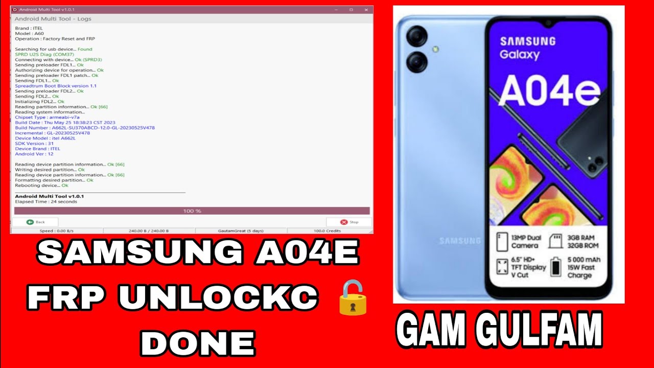Android Multi Tool Samsung A04/A04s/A04e FRP Bypass | Android Multi Tool Samsung A04/A04s/A04e FRP Bypass |