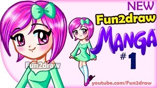 How to Draw - Anime, Manga, Easy - NEW Fun2draw Manga #1 - Cute Girl