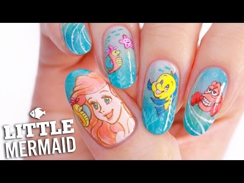 Disney's Little Mermaid Nail Art Tutorial - YouTube