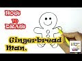 How to draw Gingerbread Man in easy steps, step by step for children, kids, beginners