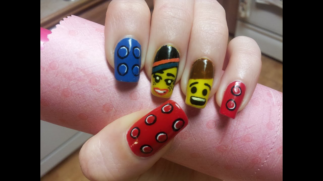 Lego Nails Tutorial | lego movie nail art images Lego Nails Tutorial | lego movie nail art images