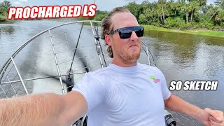 My First Time Driving An Airboat... Procharged Ls Blew My Hairline Back An Inch