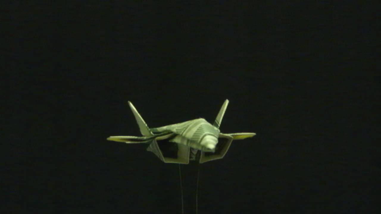 Origami Dollar F22 Raptor by Ken Hmoob YouTube