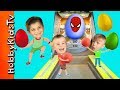 World's Biggest SKEE BALL! Giant EGGS, Spiderman Surprise Toy...
