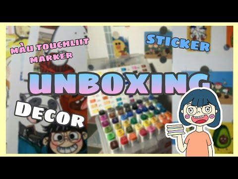 UNBOXING | Một Chiếc Video Mở Bưu Phẩm Từ Shopee | Màu Touchliit Marker Và Đồ Decor Room