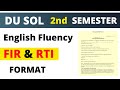 English Fluency FIR & RTI FORMAT | How to write RTI & FIR Report in Exam | DU SOL | RTI & FIR FORMAT