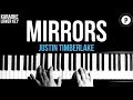 Justin Timberlake - Mirrors Karaoke SLOWER Acoustic Piano Instrumental Lyrics Cover LOWER KEY