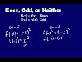 Determine if a function is even, odd, or neither.