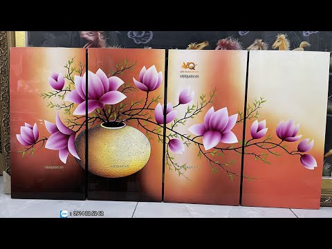TRANH SƠN MÀI BỘ HOA HIỆN ĐẠI