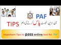 Online paf test | how to pass online paf test  |online test preparation