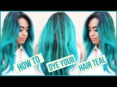 How I Dye My Hair Mermaid Teal || DIY || At Home Hair Dyeing Routine - YouTube