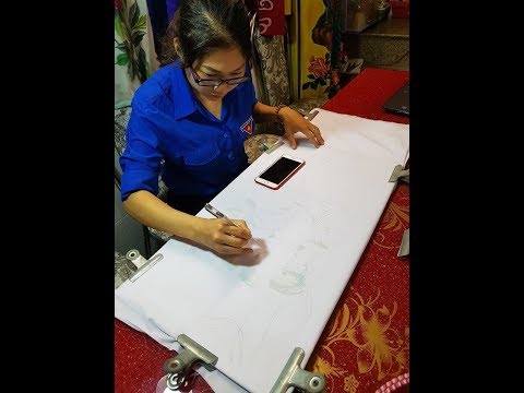 Dạy phác thảo dựng hình vẽ trên áo dài như thế nào ?