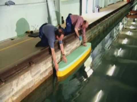 Wave pool tests performed on a scale model of Noah's ark shows the effectiveness of drogue stones be