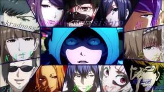 Tokyo Ghoul Characters singing Opening song season 1 (Unravel TK from Ling Tosite Sigure) 2016!!