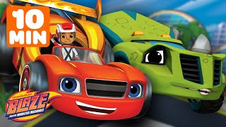 Race Car Blaze Races On A Slippery Track 10 Minute Compilation Blaze And The Monster Machines