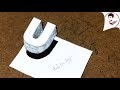 Vẽ 3D Siêu Ảo !! Vẽ chữ U 3D BAY TRÊN MẶT GIẤY (ĐÁNH LỪA CON MẮT)