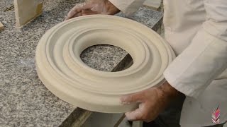 Realización de una moldura lineal curva