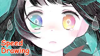 Kawaii Girl SPEED DRAWING in Photoshop CC?????????Live Painting?Japanese manga & anime tutorial