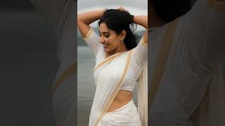 Super Hot Woman In A White Saree.
