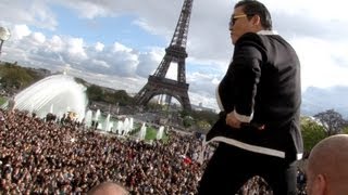 PSY GANGNAM STYLE Paris live flashmob at Trocadero with Cauet (NRJ) 파리 강남스타일 5.1