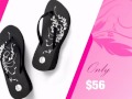 Girl Two Doors Down Sandals - Platform Leaves in Black