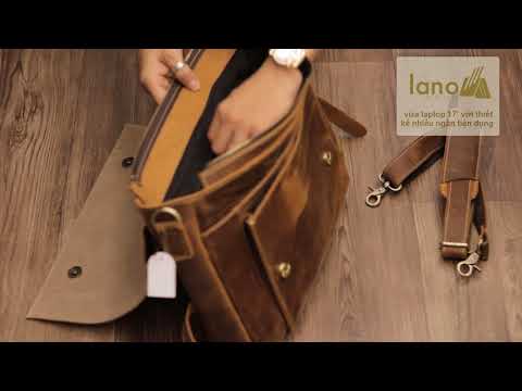 Cặp xách nam da bò sáp thời trang công sở Lano CD57