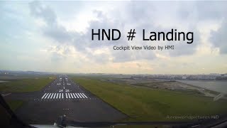 Landing at Tokyo Haneda airport (HND/RJTT) Japan - (Cockpit view)