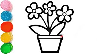 How To Draw A Flower Pot Drawing How To Draw A Rainbow Flower Drawing