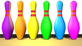Colors 3D Bowling Game With Nursery Rhymes Song - Learning Colors For Kids