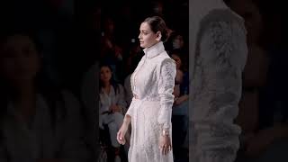 Dia Mirza Looks Regal In All White Lace Dress As She Walks The Ramp At Lakme Fashion Week
