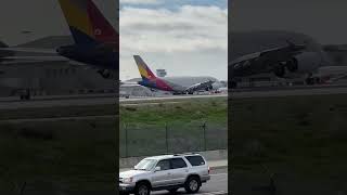 Asiana A380 Takeoff Los Angeles Lax