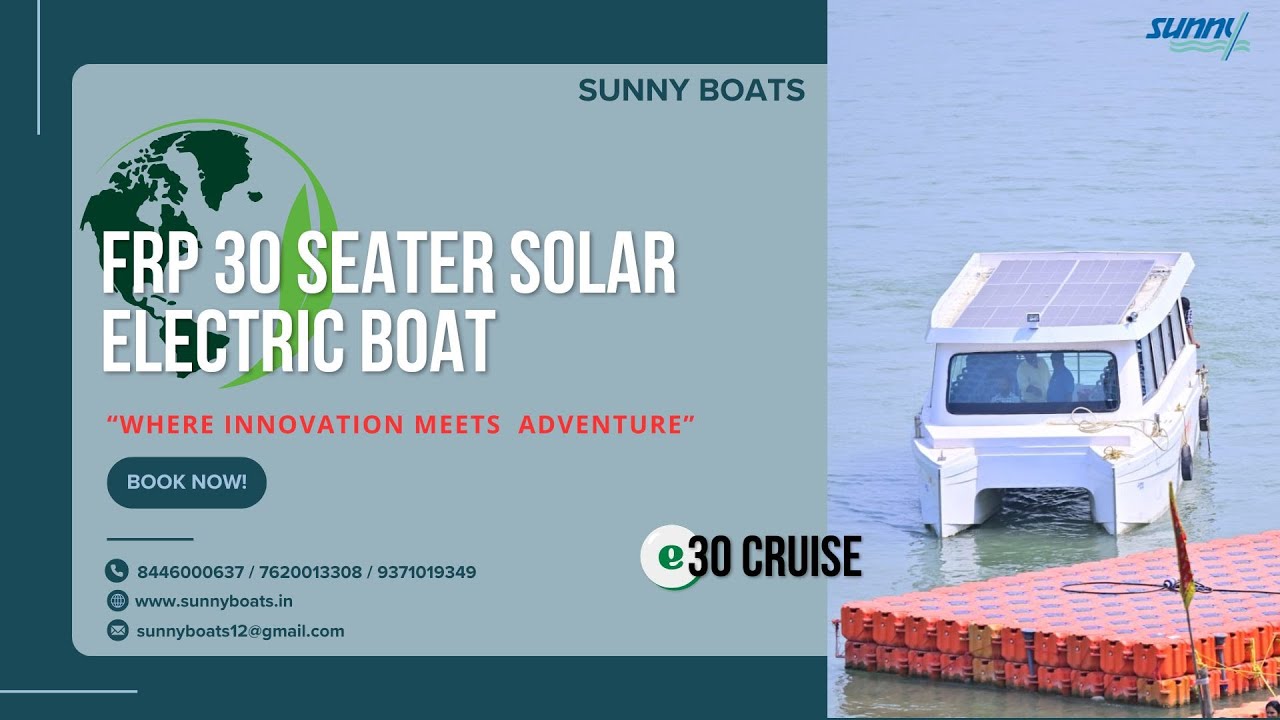 FRP Solar Electric Boat 30seater New #solar #boating FRP Solar Electric Boat 30seater New #solar #boating