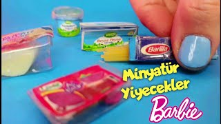 DIY Minyatür Barbie Eşyaları Nasıl Yapılır ~ Mini Yiyecekler Yapımı ~ 5 dakikada