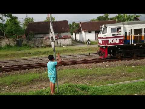Kereta cc 206 memasuki stasiun wlingi ka Gajayana melalui jalur 2 livery nataru